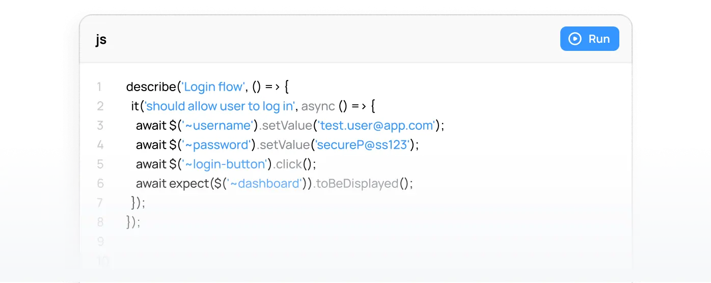 Appium test script development