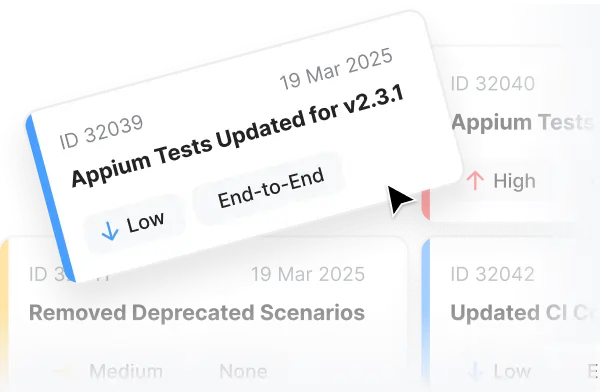 Appium test support & maintenance