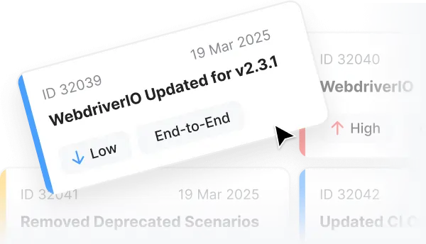 WebdriverIO test support & maintenance
