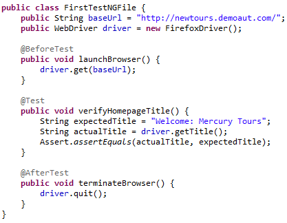@BeforeTest and @AfterTest