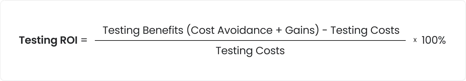 IThe simplified ROI formula for software testing