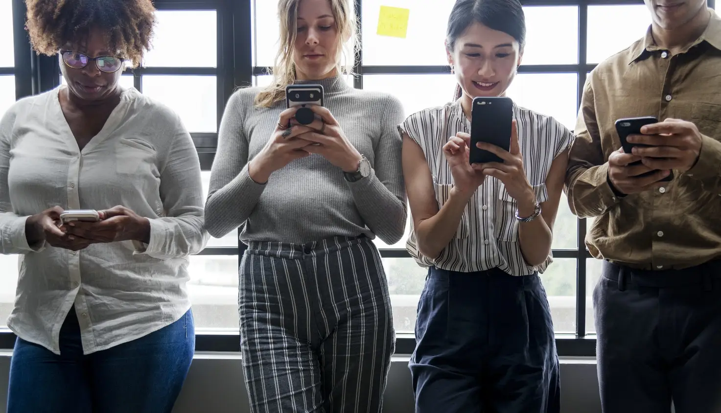 Girls with phones