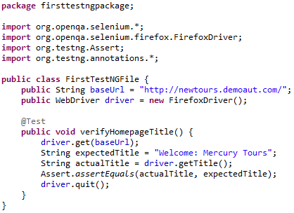 An example of a test case