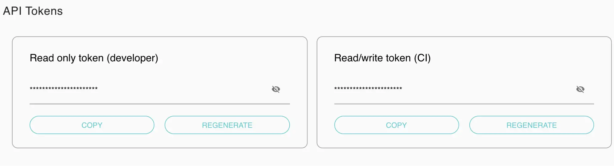 proceed to /settings/api-tokens and copy Read/write token (CI)