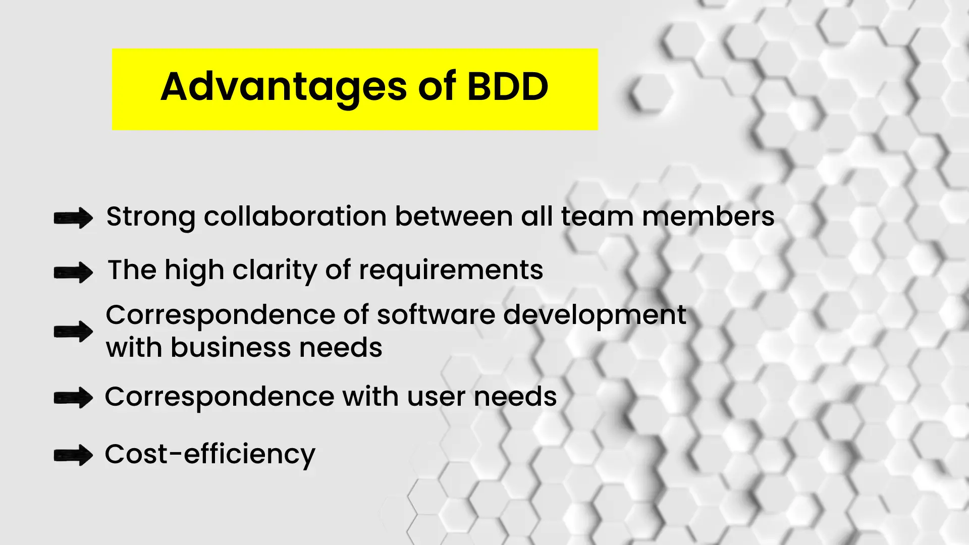 Advantages of BDD