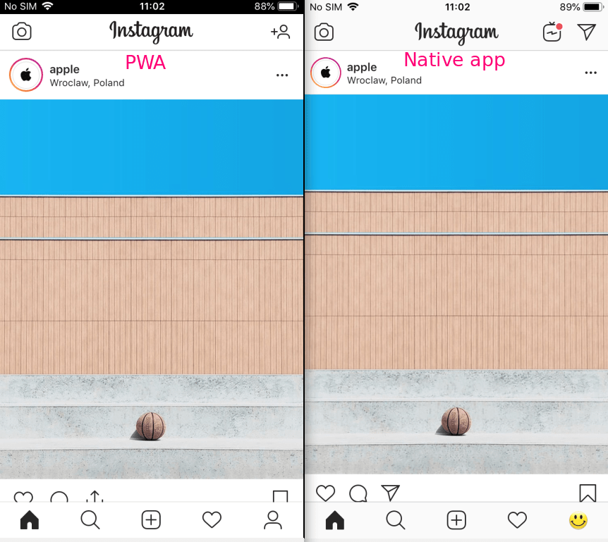 Compare PWA and Native App